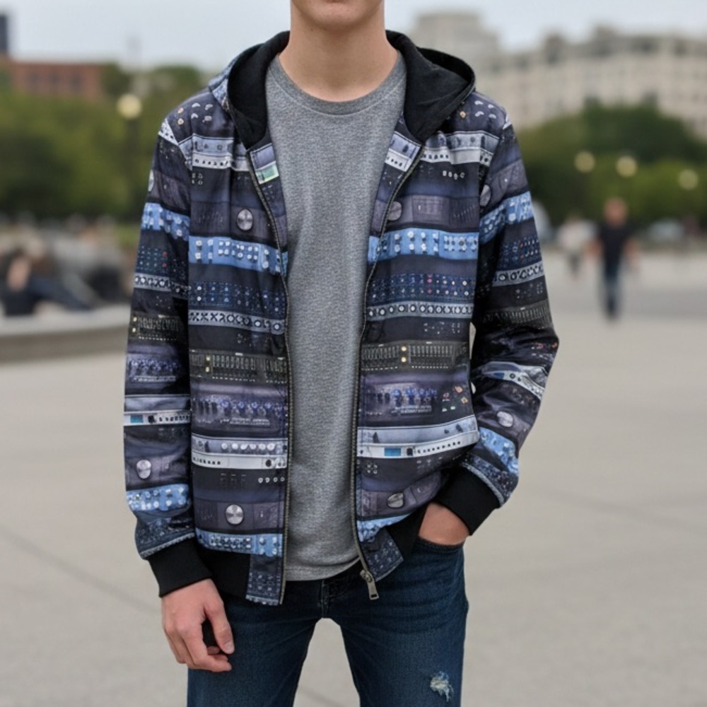 Paul Smith Junior Reversible Soundboard Print Zip Hoodie Size 16